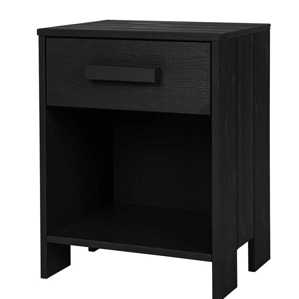 Holz Nachtkonsole mit Fach & Schublade - Eslovia