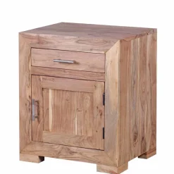 Holz Nachtschränkchen Vislan mit Schublade und Schrankfach