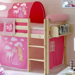 Holz Prinzessinbett mit Rutsche & Turm - Pulaudio