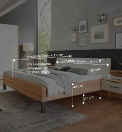 Holzbett & Nachtkommoden - Krofun (dreiteilig)