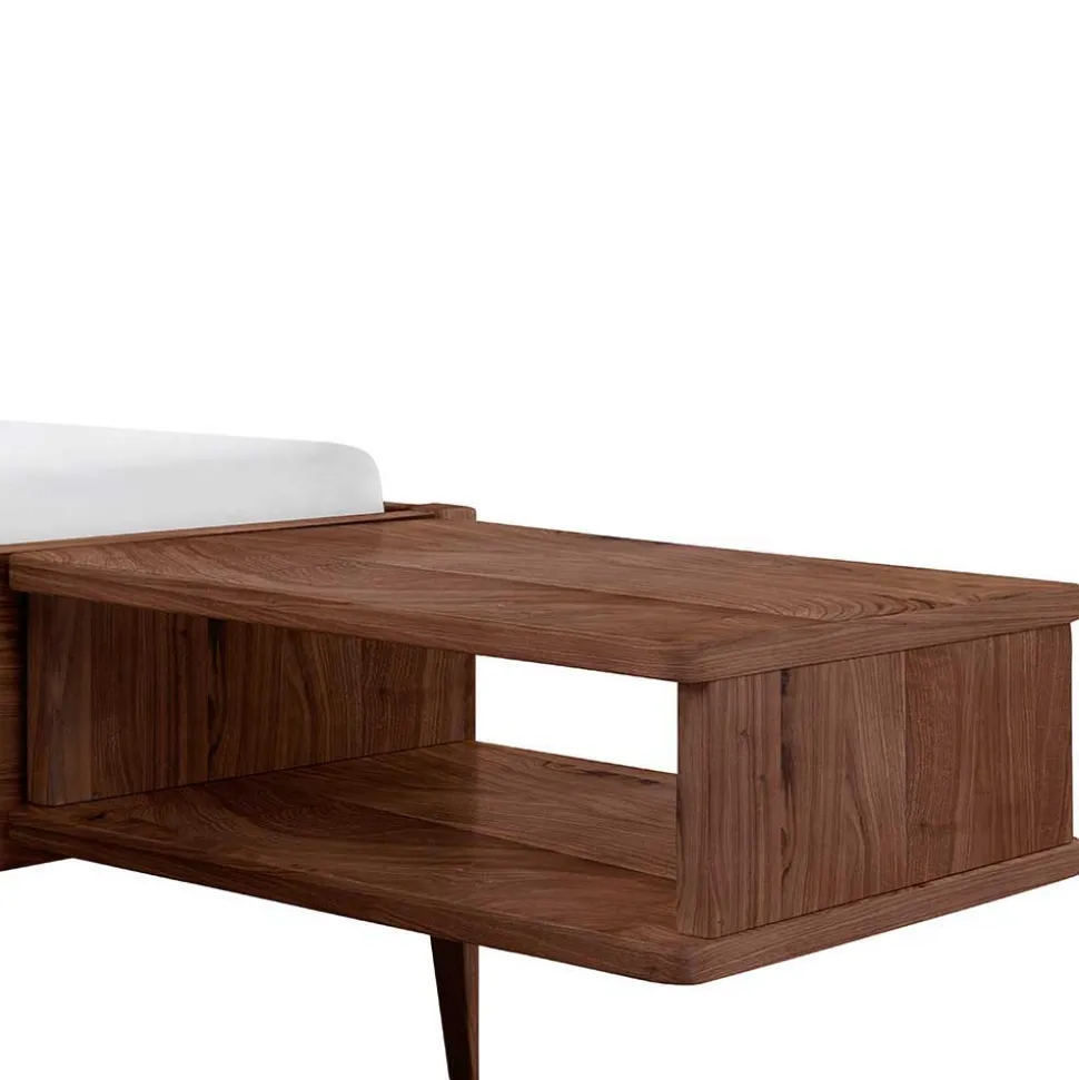 Holzbett in Nussbaum Braun mit Weiß - Bacaro