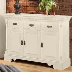 Holzkommode in Cremefarben gewachst - Rospus