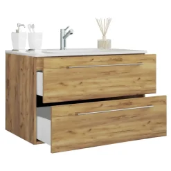 Holzoptik Badezimmer Möbel - Karin (vierteilig)