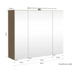 Holzoptik Badezimmermöbel Set - Leitha (fünfteilig)
