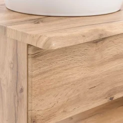 Holzoptik Badmöbel mit Baumkante - Tofias (dreiteilig)