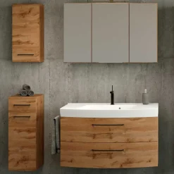 Holzoptik Bad-Unterschrank stehend oder hängend - Arazony