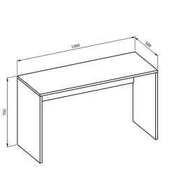 Holzoptik Schreibtisch in Wildeiche - 130x75x50 cm - Bladino