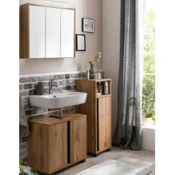 Holzoptik Spiegelschrank fürs Badezimmer - Nelorena