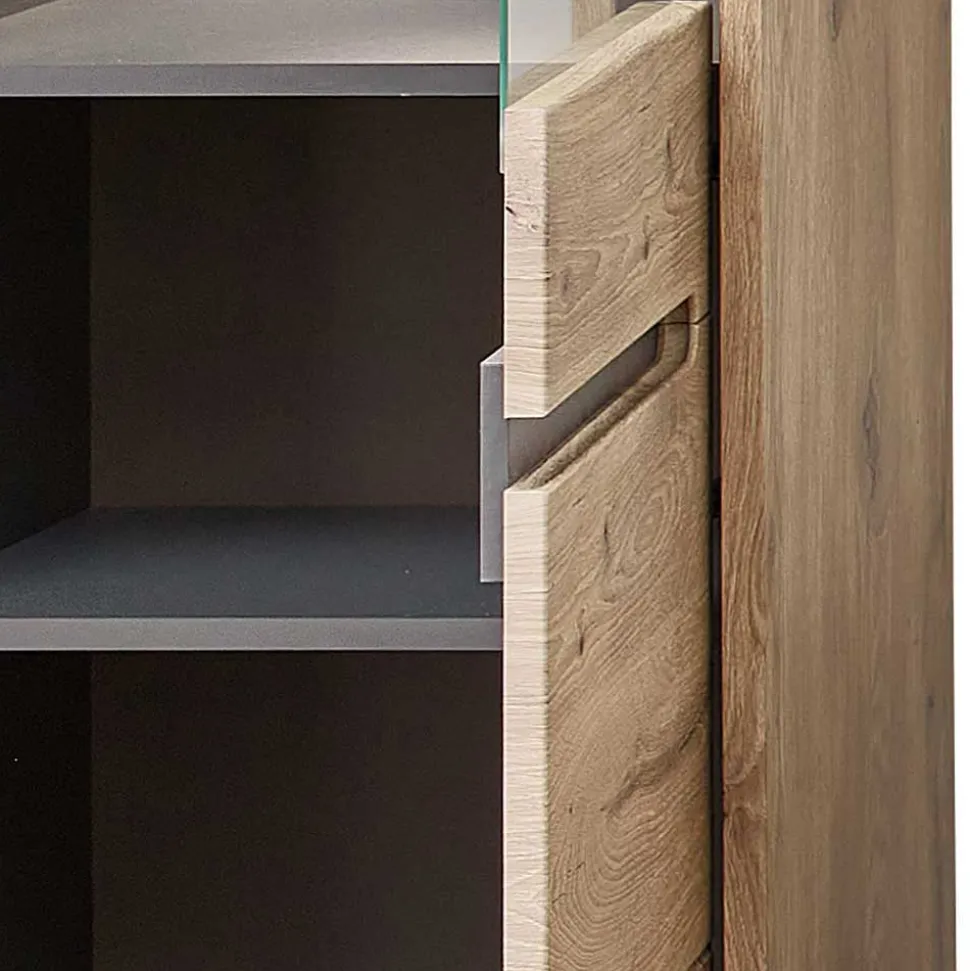 Holzoptik TV Anbauwand Set - Zelio (dreiteilig)