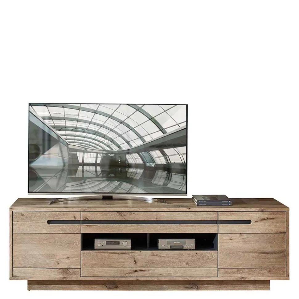 Holzoptik TV Anbauwand Set - Zelio (dreiteilig)