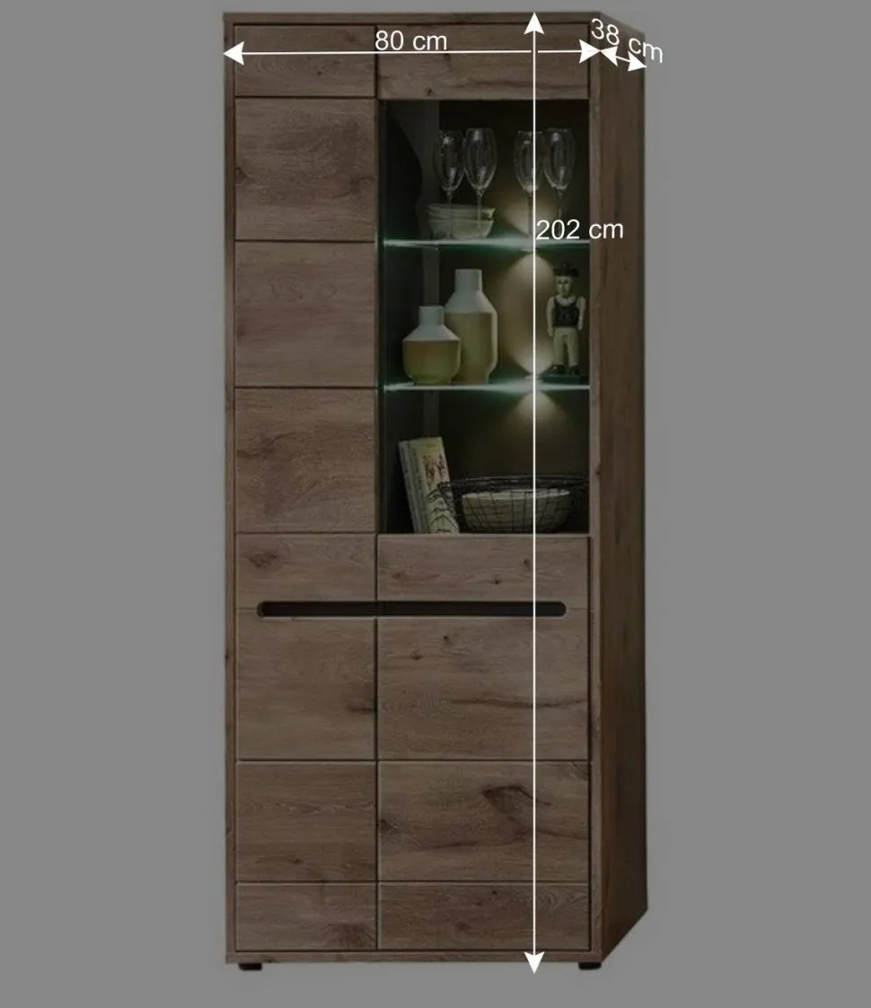 Holzoptik TV Anbauwand Set - Zelio (dreiteilig)