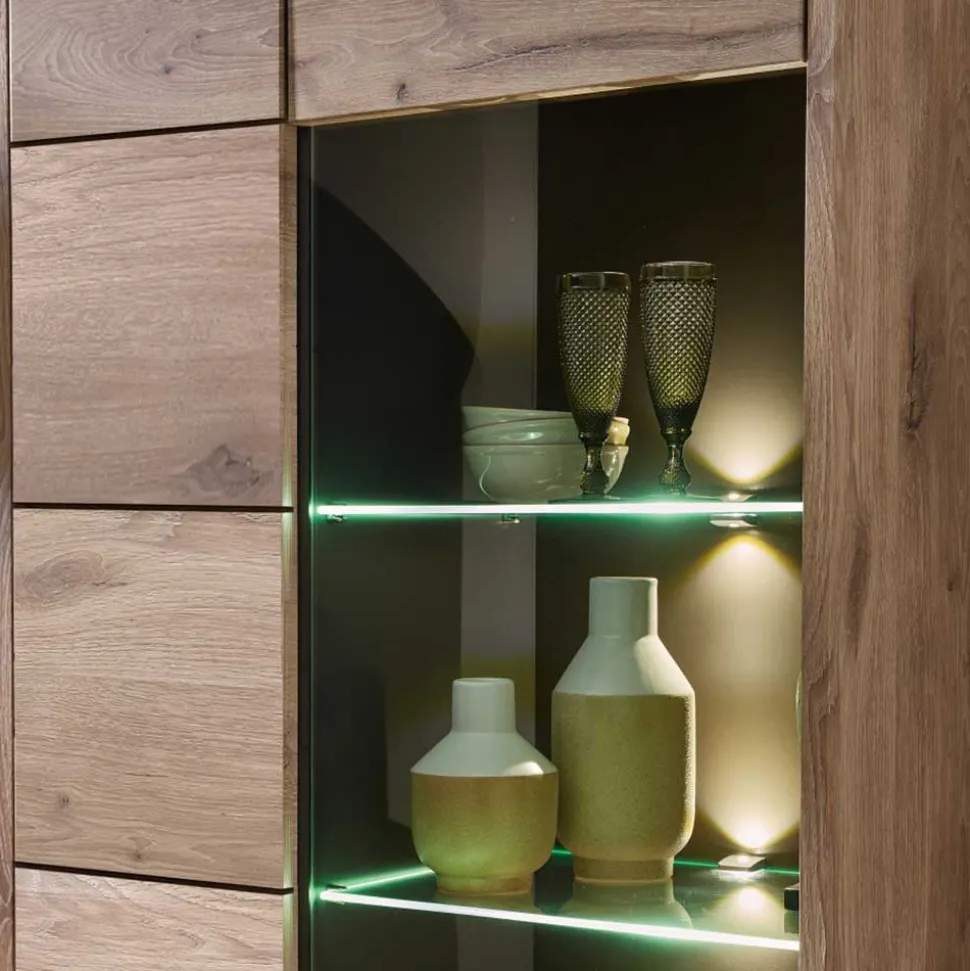 Holzoptik TV Anbauwand Set - Zelio (dreiteilig)