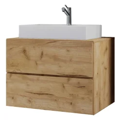 Holzoptik Wand-Waschtisch in Wildeiche Honig - Toulon