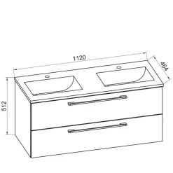 Holzoptik Waschtisch mit zwei Becken - Ursela