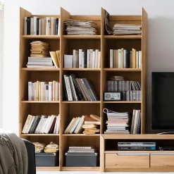 Holzregal Croconia aus Wildeiche Massivholz