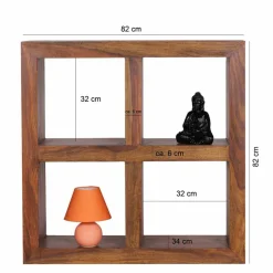 Holzregal massiv Hoslo quadratisches Design