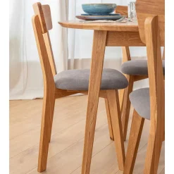 Holzstuhl mit Polstersitz aus Wildeiche Massivholz - Tembreno