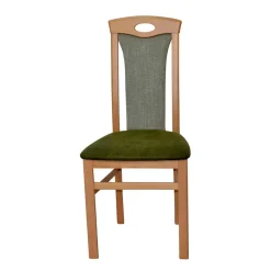 Holzstuhl mit Polsterung in Grün - Regnia (2er Set)