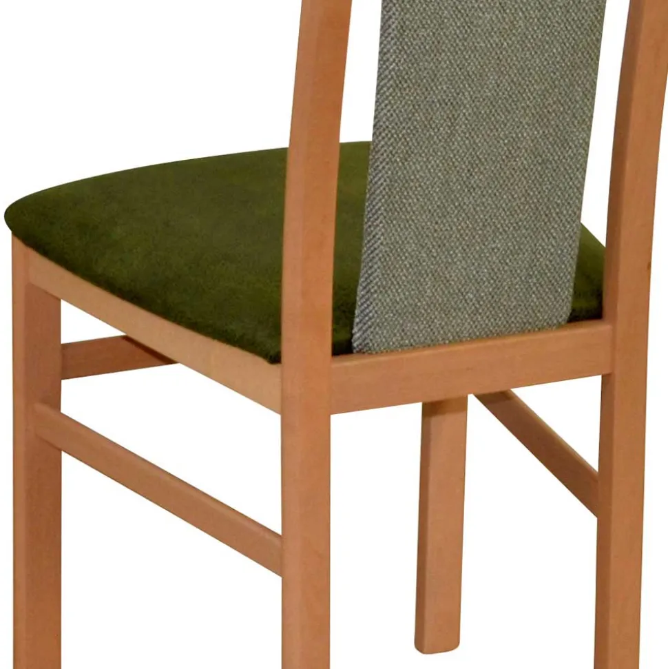 Holzstuhl mit Polsterung in Grün - Regnia (2er Set)
