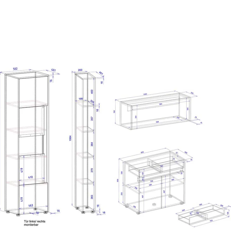 Home Office Einrichtung als Set - Nonessia (vierteilig)