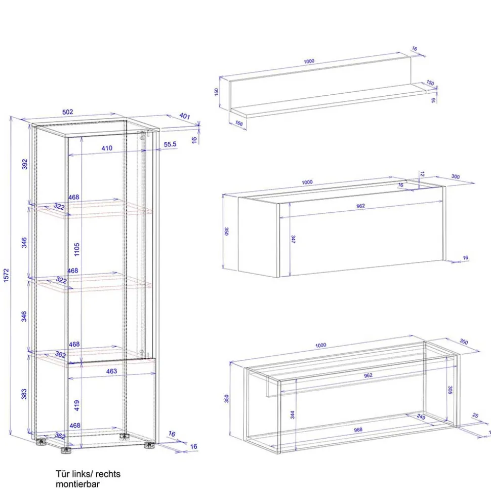 Home Office Möbel Kombi modern - Nonessia (fünfteilig)