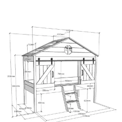 Hütten Spielbett halbhoch - Elias
