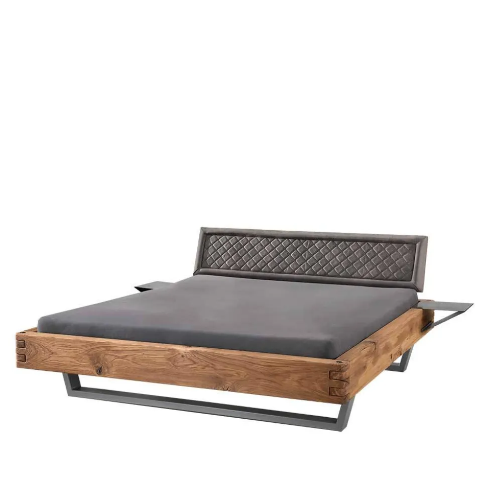 Industrial Bett mit Recyclingleder Kopfteil - Cresp