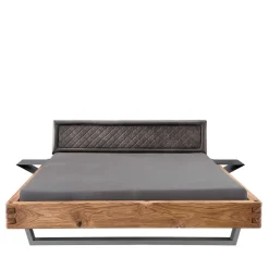 Industrial Bett mit Recyclingleder Kopfteil - Cresp