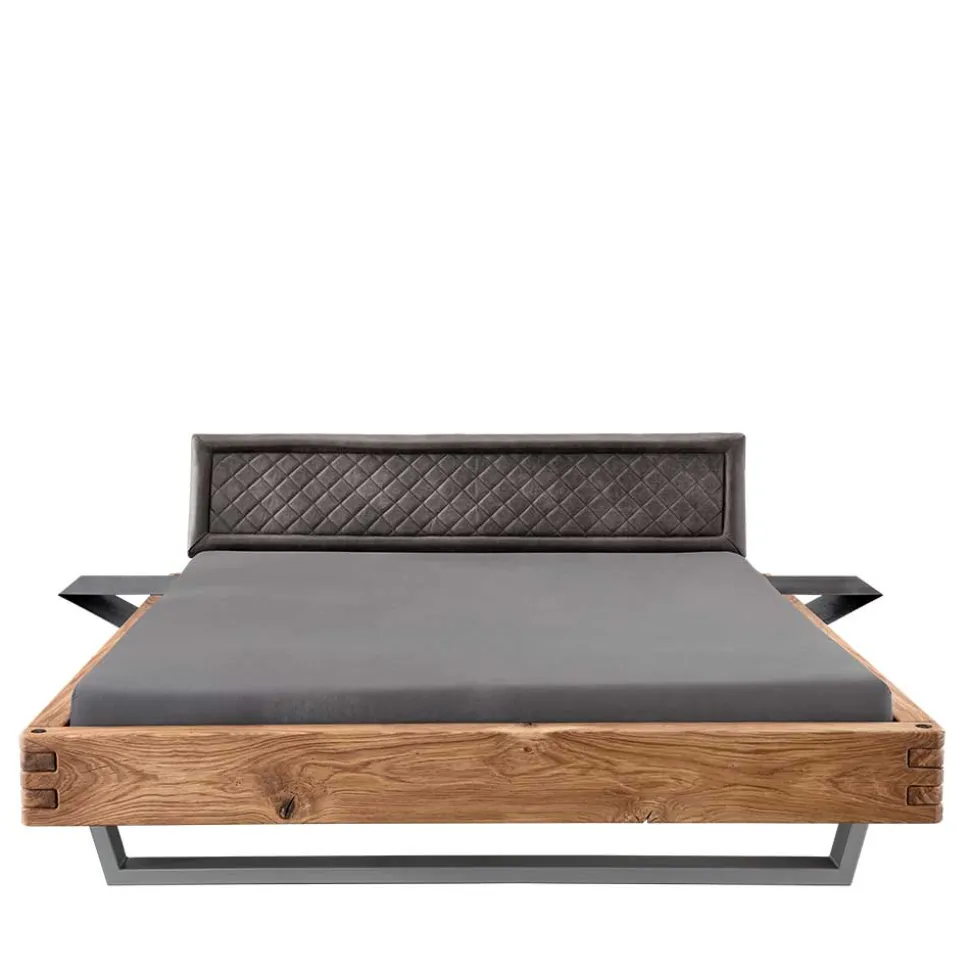 Industrial Bett mit Recyclingleder Kopfteil - Cresp