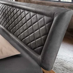 Industrial Bett mit Recyclingleder Kopfteil - Cresp