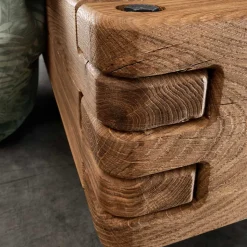 Industrial Bett mit Recyclingleder Kopfteil - Cresp