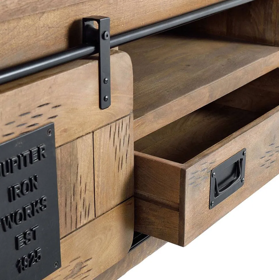 Industrial Design TV Lowboard aus Mangoholz - Semian