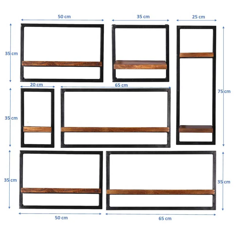 Industrial Design Wandboard Set - Mendoza (siebenteilig)