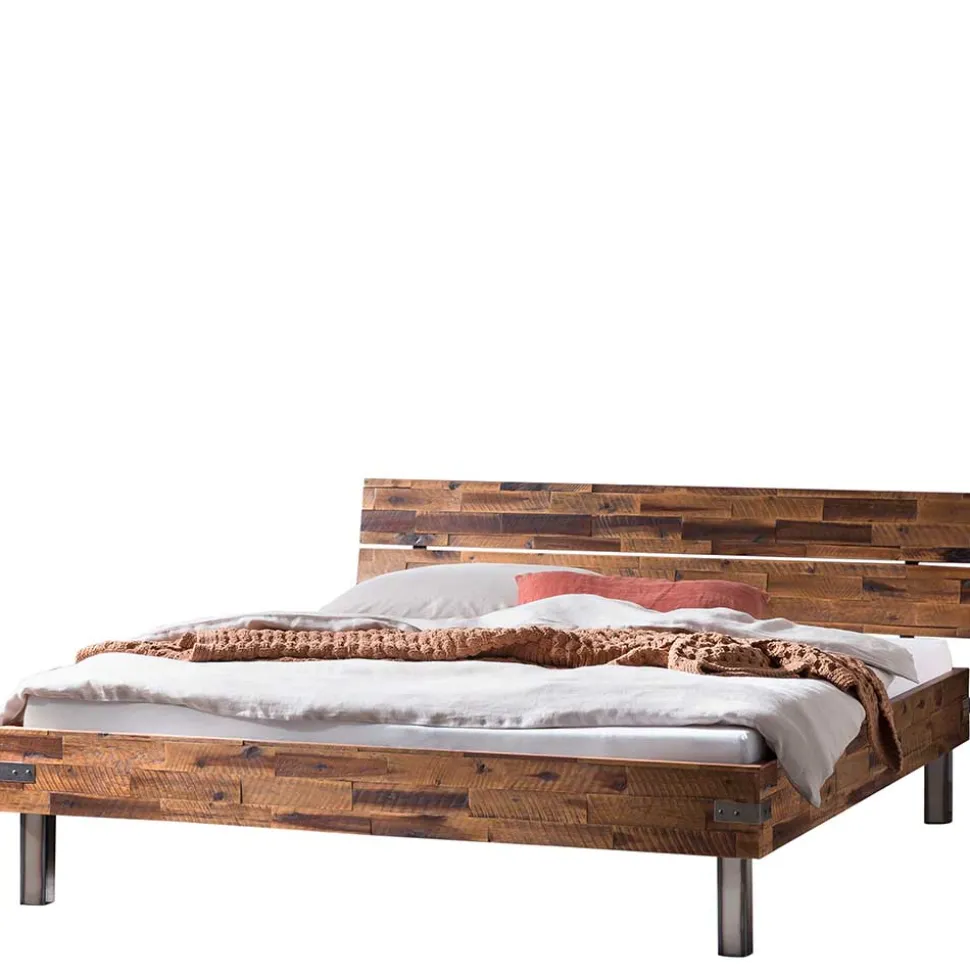Industrial Einzelbett aus Akazie massiv - Vetonia