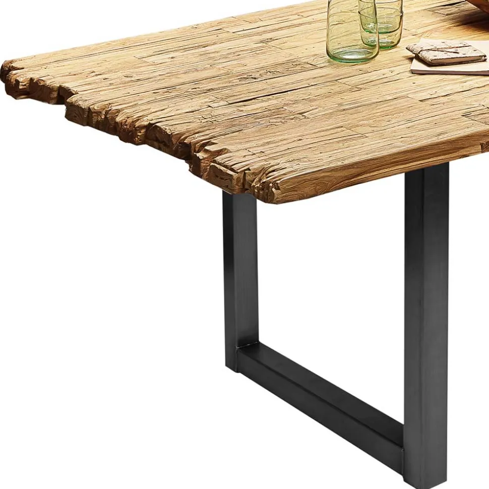 Industrial Esstisch aus rustikalem Teak Altholz - Chats