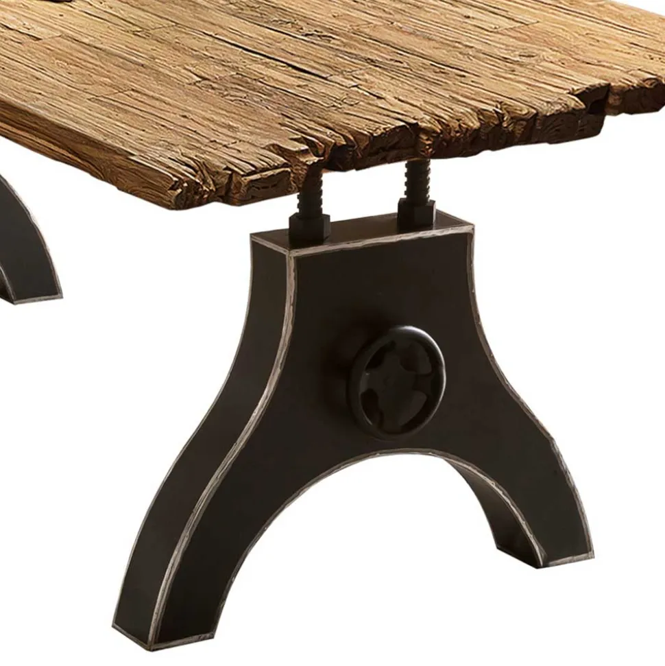 Industrial Esstisch mit Teak Altholzplatte - Banyo