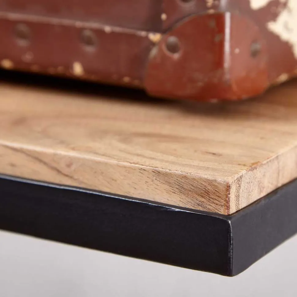 Industrial Garderobe mit Hutboden aus Akazie - Seletana