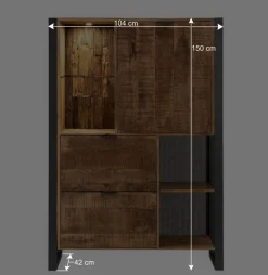 Industrial Highboard mit LED Beleuchtung - Acira