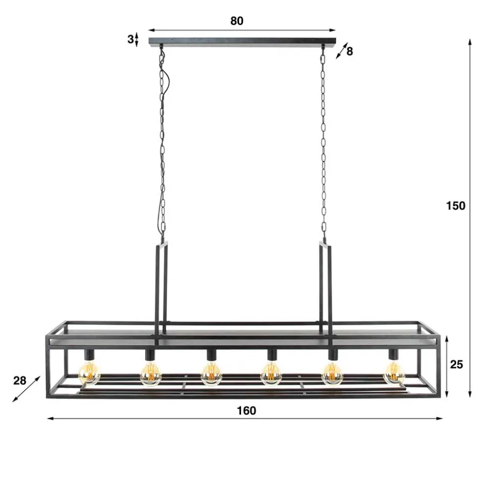 Industrial Hängeleuchte mit Ablage Boden - Chica