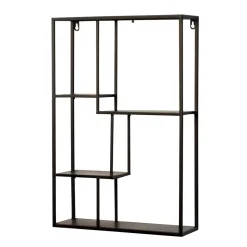 Industrial Hängeregal in Schwarz - 40x60x12 cm - Limburg