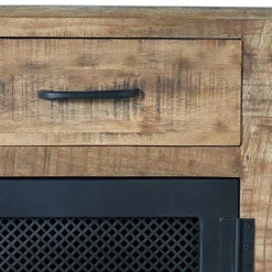 Industrial Kombi-Kommode auf Metall-Rädern - Thiano