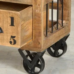 Industrial Kommode mit Füßen im Rollen Design - Indri