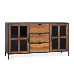 Industrial Kommode mit Glastüren - Hayato