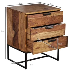 Industrial Nachtkommode mit drei Schubladen - Lymeca