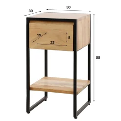 Industrial Nachttisch aus Akazie massiv - Vannah