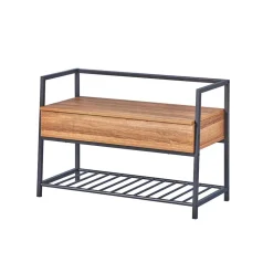 Industrial Schuhbank in Wildeiche Optik - Vedrico