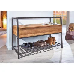 Industrial Schuhbank in Wildeiche Optik - Vedrico