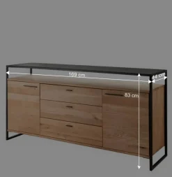Industrial Sideboard aus Wildeiche Massivholz - Manarola