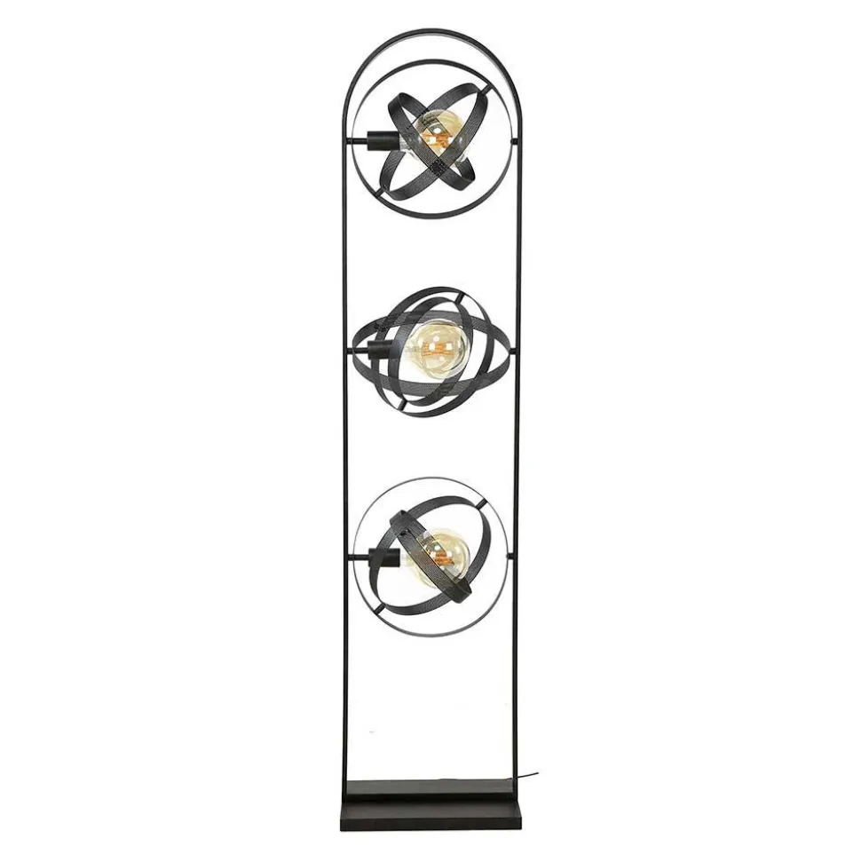 Industrial Stehlleuchte in Schwarz aus Metall - Jandaria