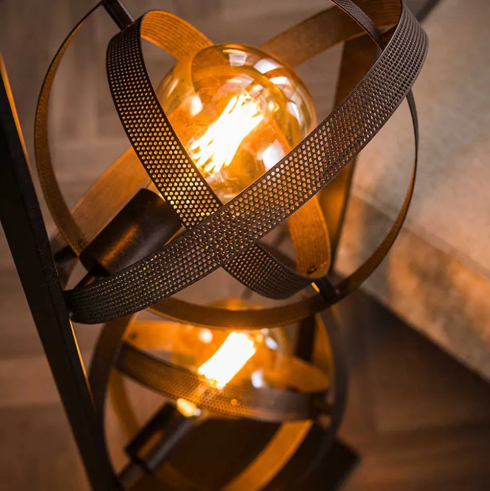 Industrial Stehlleuchte in Schwarz aus Metall - Jandaria